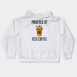 powered by iced coffee Kids Hoodie